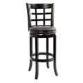 29" Kyoto Swivel Barstool Black - Boraam: Modern Round Upholstered, Wood Frame, Fixed Height