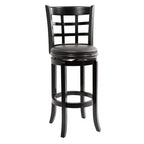 29" Kyoto Swivel Barstool Black - Boraam: Modern Round Upholstered, Wood Frame, Fixed Height