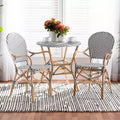 2pc Naila Rattan and Weaving Dining Chair Set Natural/Brown - bali & pari