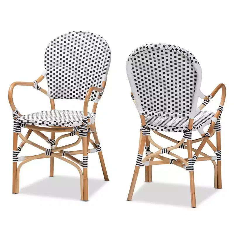 Lot de 2 chaises de salle à manger Naila en rotin et tressage Naturel/Marron - bali & pari