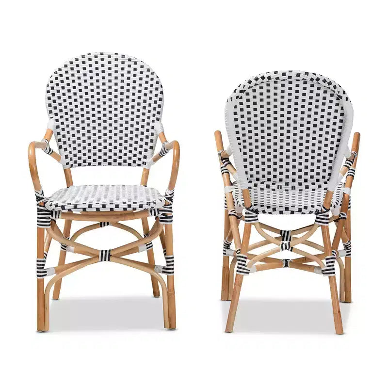 Lot de 2 chaises de salle à manger Naila en rotin et tressage Naturel/Marron - bali & pari