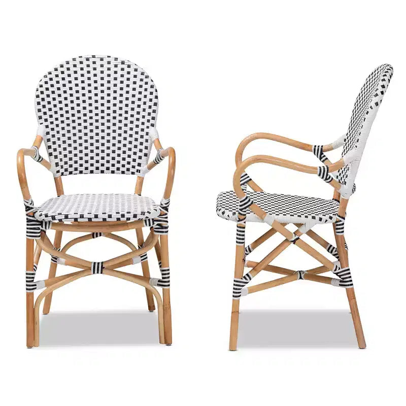 Lot de 2 chaises de salle à manger Naila en rotin et tressage Naturel/Marron - bali & pari