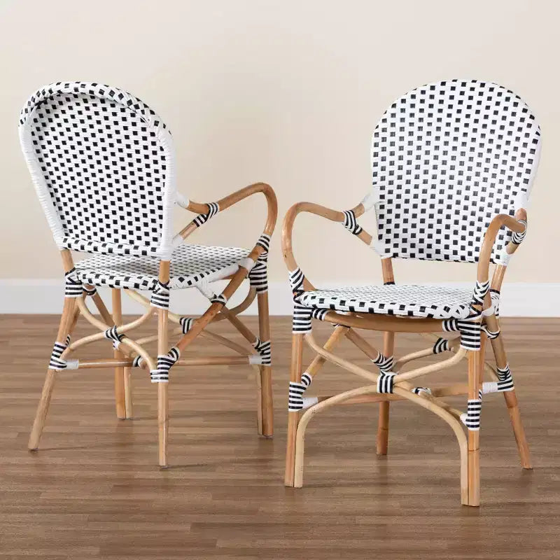 Lot de 2 chaises de salle à manger Naila en rotin et tressage Naturel/Marron - bali & pari