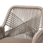 bali & pari Chaise de salle à manger avec accoudoirs Jennifer en corde tressée Acajou Gris/Noyer : Rembourrée, Aucun assemblage requis, Polyester/Coton