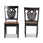 Lot de 2 chaises de salle à manger bicolores Wood Gervais marron foncé - Baxton Studio
