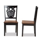 Lot de 2 chaises de salle à manger bicolores Wood Gervais marron foncé - Baxton Studio