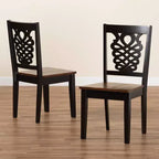 Lot de 2 chaises de salle à manger bicolores Wood Gervais marron foncé - Baxton Studio