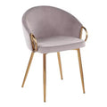 Claire Velvet/Steel Dining Chair Gold/Silver - LumiSource