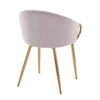 Chaise de salle à manger Claire Velours/Acier Or/Argent - LumiSource