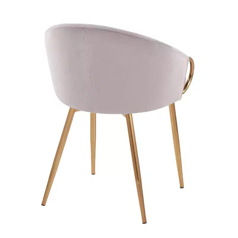 Chaise de salle à manger Claire Velours/Acier Or/Argent - LumiSource