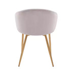 Chaise de salle à manger Claire Velours/Acier Or/Argent - LumiSource