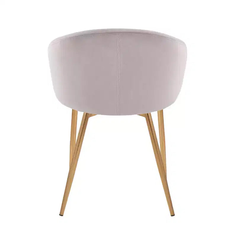Chaise de salle à manger Claire Velours/Acier Or/Argent - LumiSource