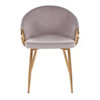 Chaise de salle à manger Claire Velours/Acier Or/Argent - LumiSource