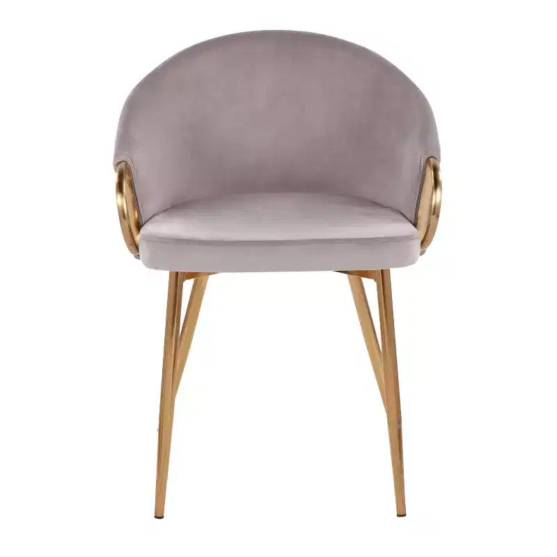 Chaise de salle à manger Claire Velours/Acier Or/Argent - LumiSource