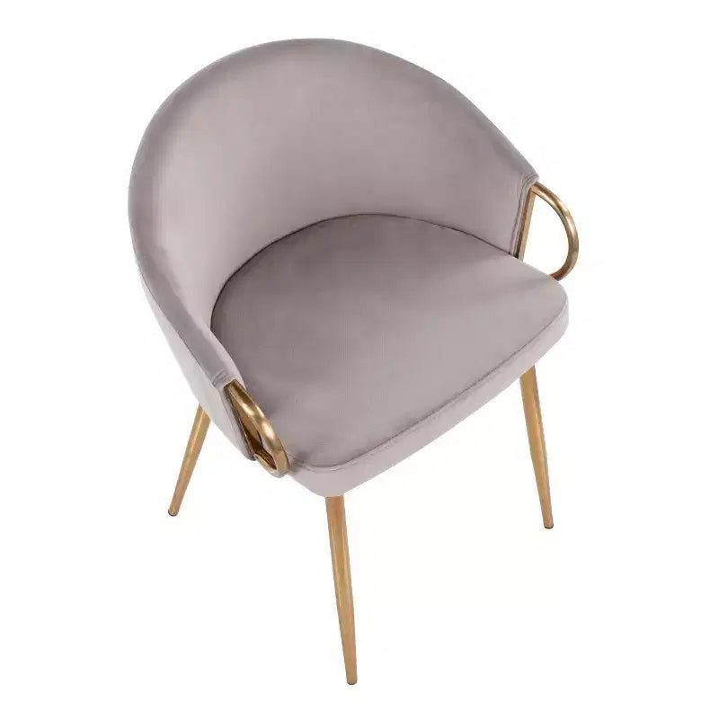 Chaise de salle à manger Claire Velours/Acier Or/Argent - LumiSource