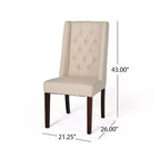 Christopher Knight Home Lot de 2 chaises de salle à manger en bois Blount avec coussins en tissu beige/finition naturelle : cadre en bouleau, dossier capitonné