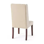 Christopher Knight Home Lot de 2 chaises de salle à manger en bois Blount avec coussins en tissu beige/finition naturelle : cadre en bouleau, dossier capitonné
