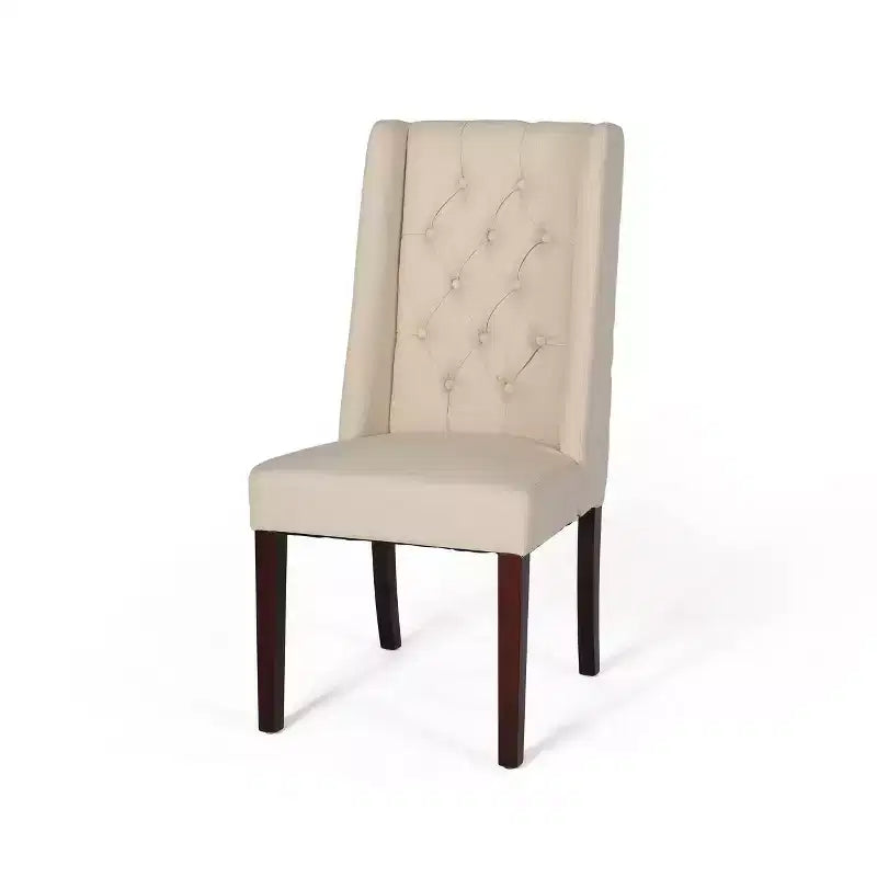 Christopher Knight Home Lot de 2 chaises de salle à manger en bois Blount avec coussins en tissu beige/finition naturelle : cadre en bouleau, dossier capitonné
