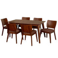 Buylateral 7pc Bernard Mid-Century Dining Set Walnut