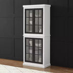 Garde-manger haut de rangement Cecily blanc/noir mat - Crosley : étagères réglables, cadre en MDF, finition bicolore, hauteur 72 po