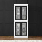 Garde-manger haut de rangement Cecily blanc/noir mat - Crosley : étagères réglables, cadre en MDF, finition bicolore, hauteur 72 po