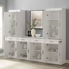 Ensemble buffet et garde-manger 3 pièces Stanton blanc - Crosley : Rangement pour le bureau à domicile, Design de ferme traditionnel
