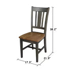 Table à manger ronde 5 pièces de 42 po à double rabat avec 4 chaises à dossier ajouré Noyer/Charbon délavé - International Concepts