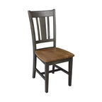 Table à manger ronde 5 pièces de 42 po à double rabat avec 4 chaises à dossier ajouré Noyer/Charbon délavé - International Concepts