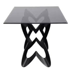 Table à manger rectangulaire moderne en verre 58" Poppy Hill Noir/Gris - HOMES: Inside + Out : Bord biseauté, Cadre en acier