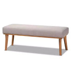 Ensemble de salle à manger moderne Odessa 5 pièces du milieu du siècle : Table en bois d'hévéa marron et sièges rembourrés, pieds incurvés, 4 places, non extensible