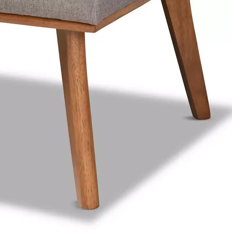Ensemble de salle à manger moderne Odessa 5 pièces du milieu du siècle : Table en bois d'hévéa marron et sièges rembourrés, pieds incurvés, 4 places, non extensible