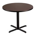 36" Round Composite Core Dining Height Dining Table Laminated Mahogany with Black Steel Base - National Public Seating: Modern Style, Seats 4