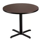 36" Round Composite Core Dining Height Dining Table Laminated Mahogany with Black Steel Base - National Public Seating: Modern Style, Seats 4