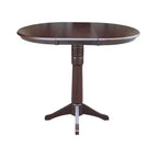 36" Magnolia Round Top Bar Height Dining Table with 12" Leaf Rich Mocha - International Concepts