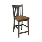 Ensemble de salle à manger rond de 42 po à hauteur de comptoir : Bois d'hévéa, piédestal, 2 tabourets - International Concepts