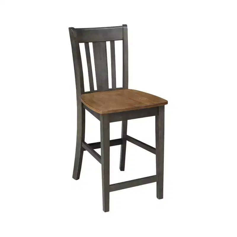 Ensemble de salle à manger rond de 42 po à hauteur de comptoir : Bois d'hévéa, piédestal, 2 tabourets - International Concepts