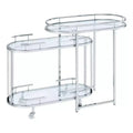 24/7 Shop At Home Carrowdore: Mobile Beverage Cart with Lockable Wheels, 3-Tier Chrome Finish