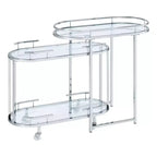 24/7 Shop At Home Carrowdore: Mobile Beverage Cart with Lockable Wheels, 3-Tier Chrome Finish