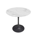 Ensemble de salle à manger 3 pièces Kurv Lux marbre synthétique blanc/noir - Jamesdar