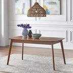 Table de salle à manger rectangulaire extensible Buylateral Wave en noyer, style Mid-Century : Mid-Century, 6 places, extensible