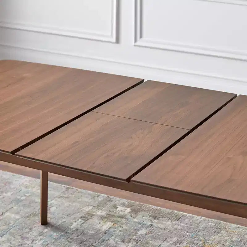 Table de salle à manger rectangulaire extensible Buylateral Wave en noyer, style Mid-Century : Mid-Century, 6 places, extensible