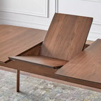 Table de salle à manger rectangulaire extensible Buylateral Wave en noyer, style Mid-Century : Mid-Century, 6 places, extensible