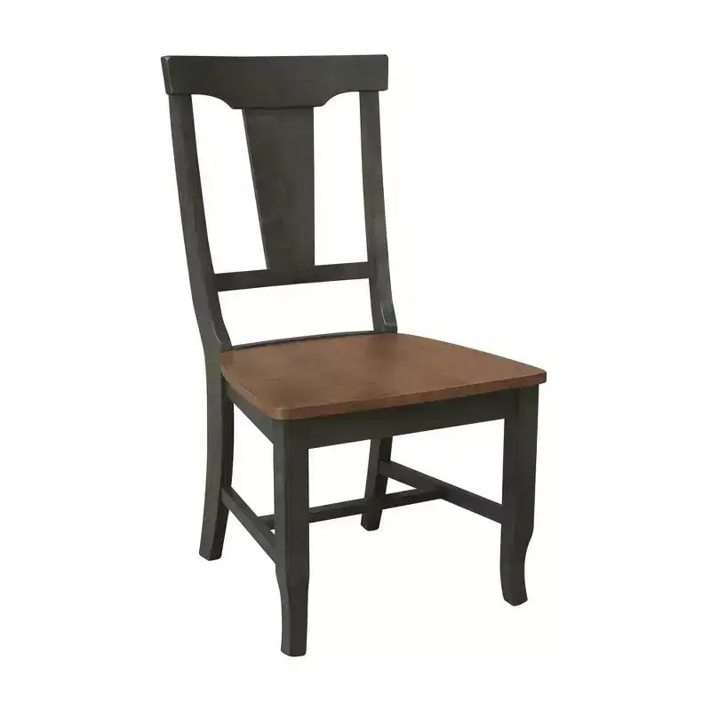 Table de salle à manger ronde de 42 po à double abattant avec 4 chaises à dossier à panneaux Hickory/Washed Coal - International Concepts : style traditionnel, cadre en bois d'hévéa