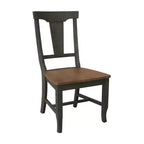 Table de salle à manger ronde de 42 po à double abattant avec 4 chaises à dossier à panneaux Hickory/Washed Coal - International Concepts : style traditionnel, cadre en bois d'hévéa