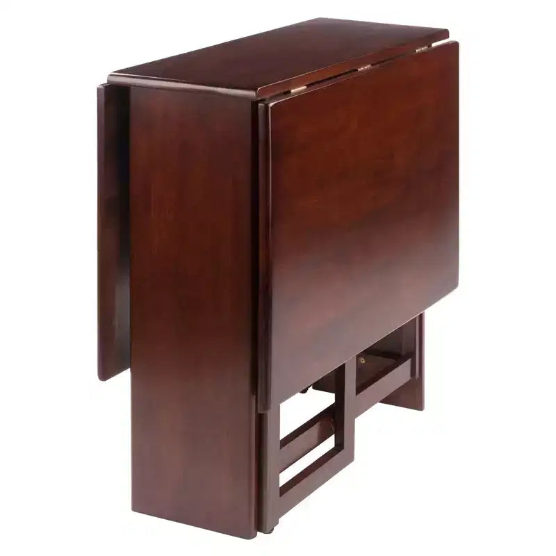 Table à manger Clara Double Drop Leaf Noyer - Winsome : Pieds tournés, Pliante, 4 places assises
