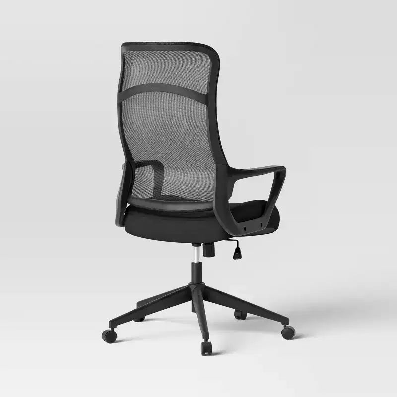 Chaise de bureau confort noire - Room Essentials™ : Ergonomique, réglable, dossier en maille, piètement 5 roulettes