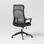 Chaise de bureau confort noire - Room Essentials™ : Ergonomique, réglable, dossier en maille, piètement 5 roulettes