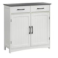 Buylateral 2 Door Dalton Modern Farmhouse Buffet Cabinet White/Charcoal Gray: Modern Farmhouse Style, Storage Server