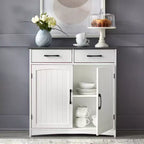 Buylateral Buffet de salle à manger Dalton 2 portes style ferme moderne blanc/gris anthracite : style ferme moderne, meuble de rangement