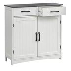 Buylateral Buffet de salle à manger Dalton 2 portes style ferme moderne blanc/gris anthracite : style ferme moderne, meuble de rangement